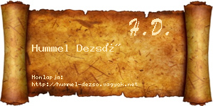 Hummel Dezső névjegykártya