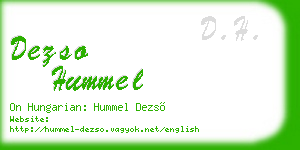 dezso hummel business card